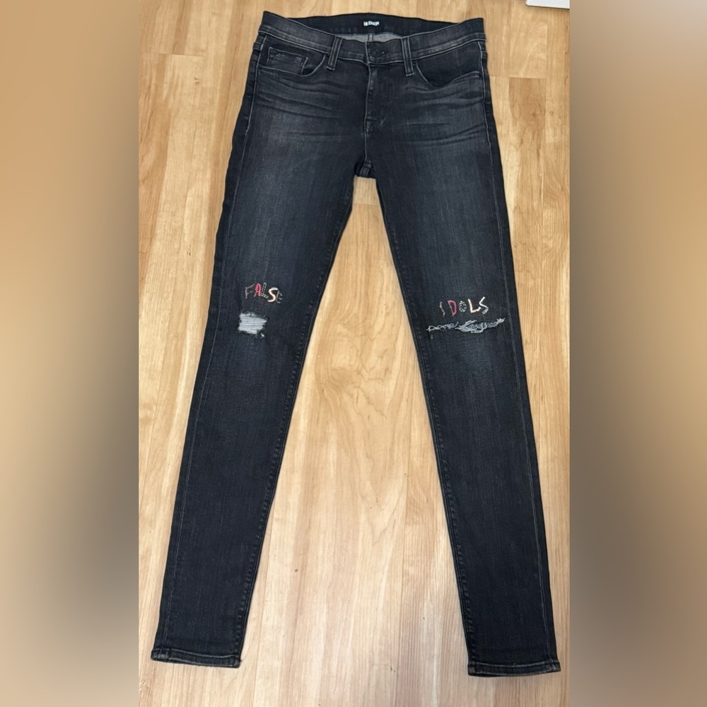 Hudson Jeans Black Distressed Skinny Jeans